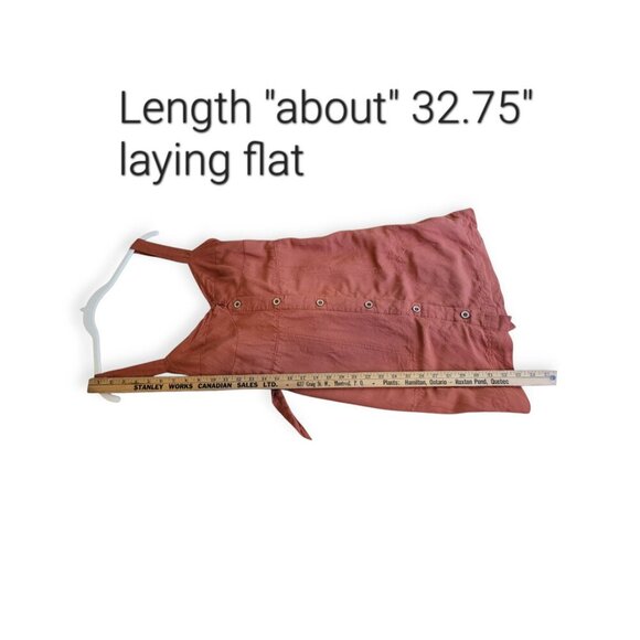 Maeve Rust Linen Blend Twist Front / Tie Back Minidress S - Picture 10 of 14